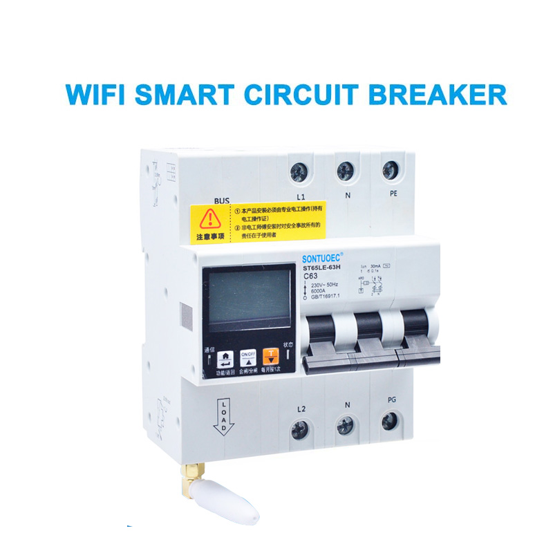 WiFi 4g Tuya St65Le-63h seriem multi eget RCBO intelligentes Circuit Breaker