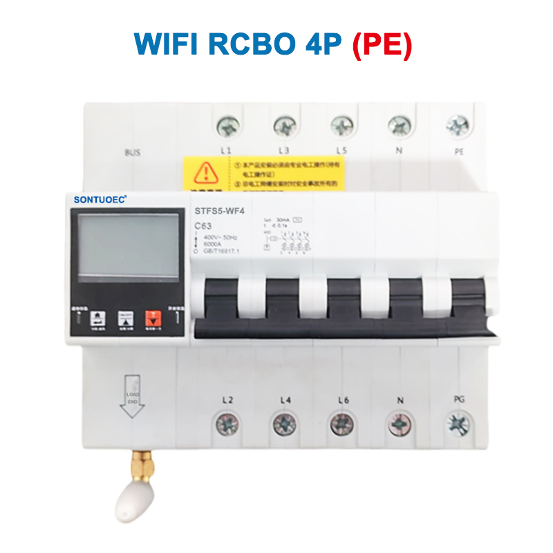 WiFi STFS5-63 Series Multi Eget IOT intelligentes RCBO intelligentes Circuit Breaker